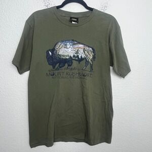 Prairie Mountain Mount Rushmore National Memorial T Shirt Men Medium Olive Green